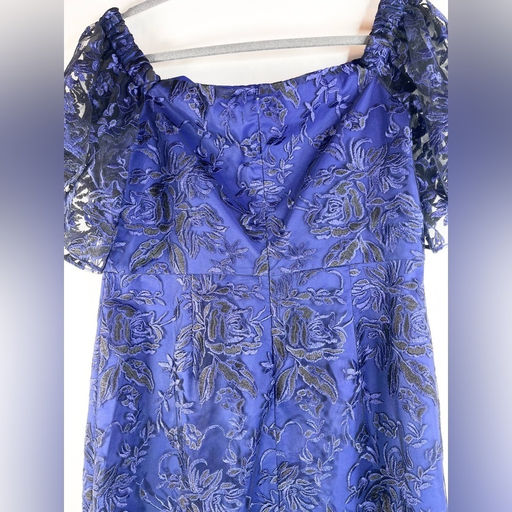 New Trina Turk Women Off The Shoulder Sheath Night Out Dress Blue Nightshade 10 - Picture 4 of 8